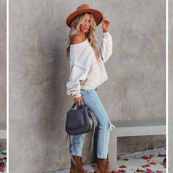 CHANDY COTTON BLEND CABLE KNIT SWEATER - Picture 6 of 14